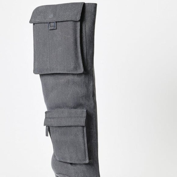 SHOEDAZZLE WOMENS TALL 4.25" STILETTO BOOT OUTER POCKET ACCENTS INNER ZIP - Picture 2 of 5